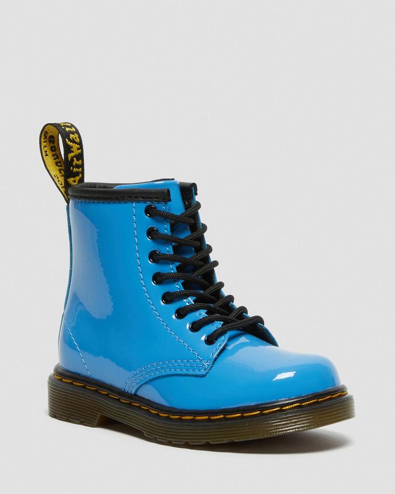 Dr Martens Toddler 1460 Patent Lær Snørestøvletter Barn Blå | Norge 124LIS